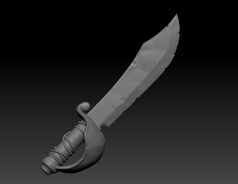 High poly ZBrush sculpt of the Pirate Cutlass