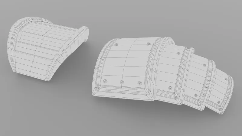 Wireframe of the two pauldrons