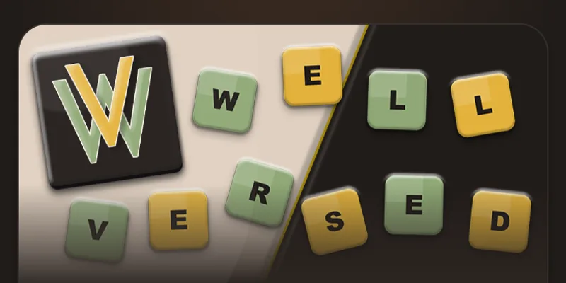 willsee.dev on a phone, with the letter tile banner, the Well Versed title, a PLANT tile demo and the store buttons stacked in one column