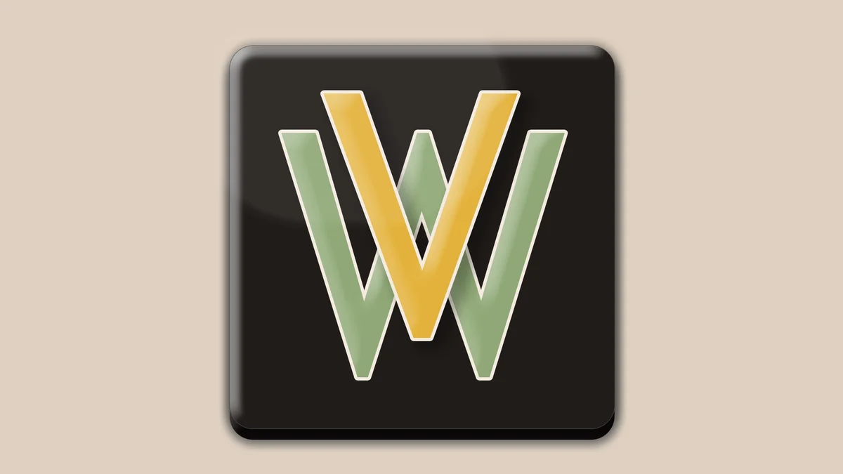 Well Versed app icon, a yellow W overlapping a green W on a dark rounded tile